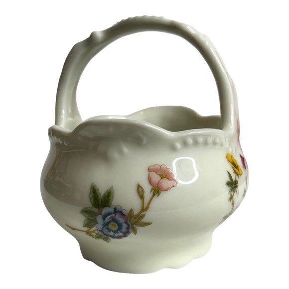 Takahashi‎ San Francisco Porcelain Basket Floral Butterfly Trinket Dish Japan - Picture 5 of 13